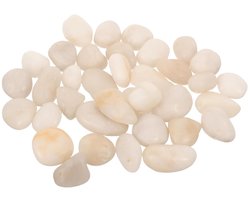 Aquarium Grind - Decoratie Stenen - Aquarium Inrichten - Natuurlijk Steen - 500 gram - Wit