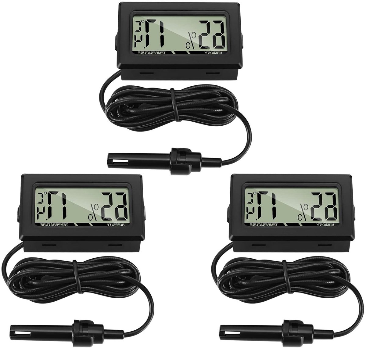 Mini LCD Digitale Thermometer Hygrometer voor Temperatuur en Vochtigheid met Externe Sensor voor Koelkast en Vriezer