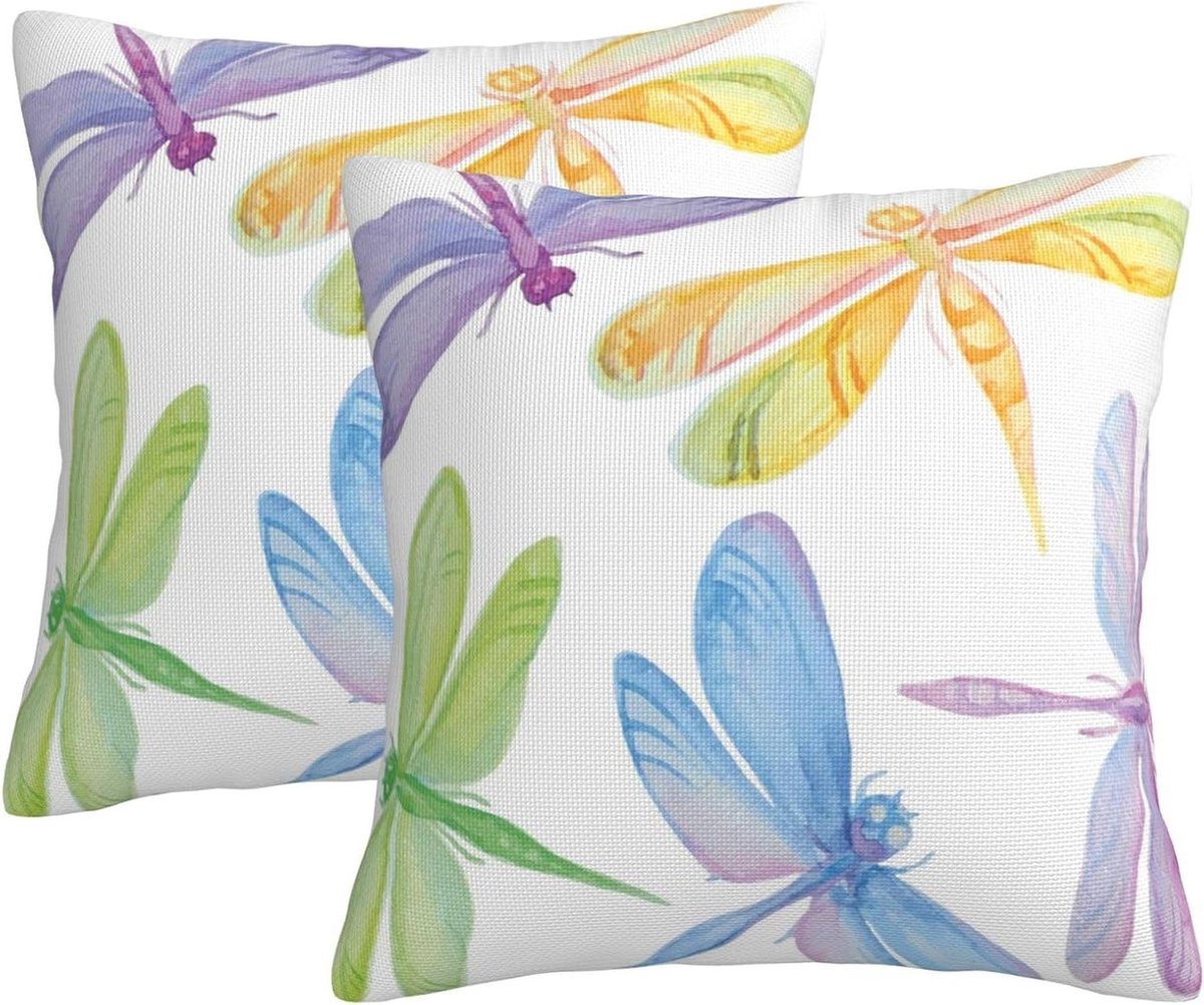 Kussensloop Libelle - Decoratieve Kussenhoes - Huisdecoratie - Imitatie Linnen - 60x60 cm - Zwart