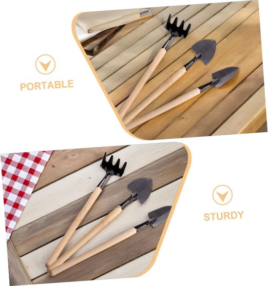 Mini Tuingereedschap Set - Tuinaccessoires Binnen - Planten Verpotten - Complete Mini Set - 21 cm - Multi van MINI — afbeelding 4