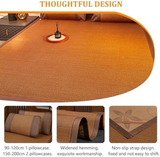 Opvouwbare Slaapmat - Bamboe Mat Rotan Mat - Kamperen en Thuis - Ademend en Koel - 120 x 195 cm — afbeelding 5