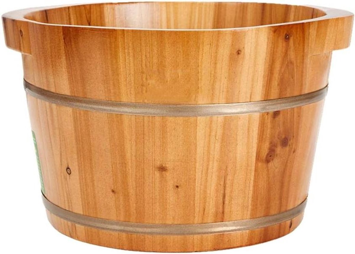 Houten Voetenbad - Massage Emmer - Ontspanning Thuis - Handgemaakt Massief Hout - 24cm Hoog - Natuurlijk Hout