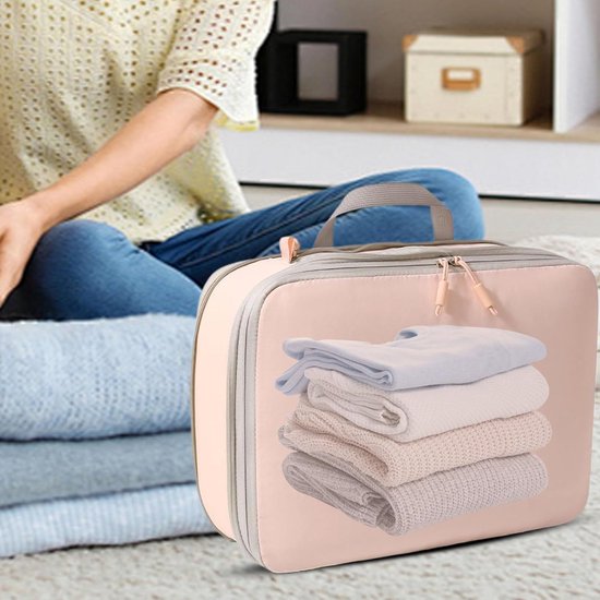 Reis Tassen - Vacuümzakken Koffer - Ruimte Besparen - Waterdicht Nylon - 40 x 30 cm - Roze — afbeelding 2