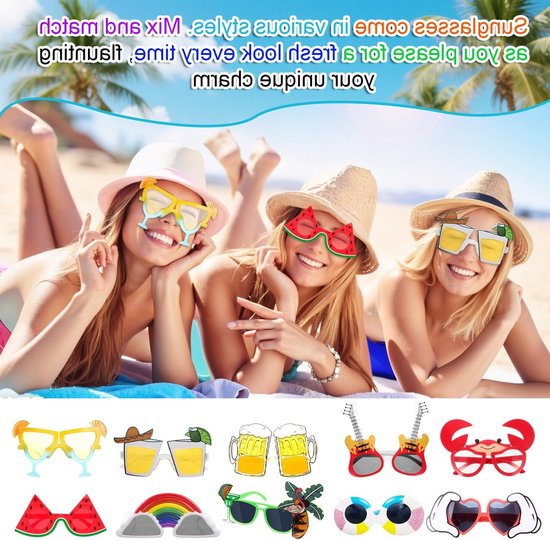Unieke Hawaii geïnspireerde grappige zonnebrillen voor feesten, fotomomenten en accessoires voor kinderen en volwassenen — afbeelding 3