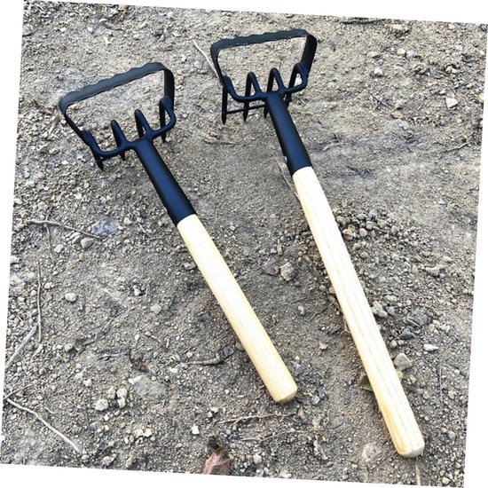 Handhark Tuin - Kleine hark - Onkruid wieden - Roestvrij staal - 36 cm - Zilver van Handhark — afbeelding 3