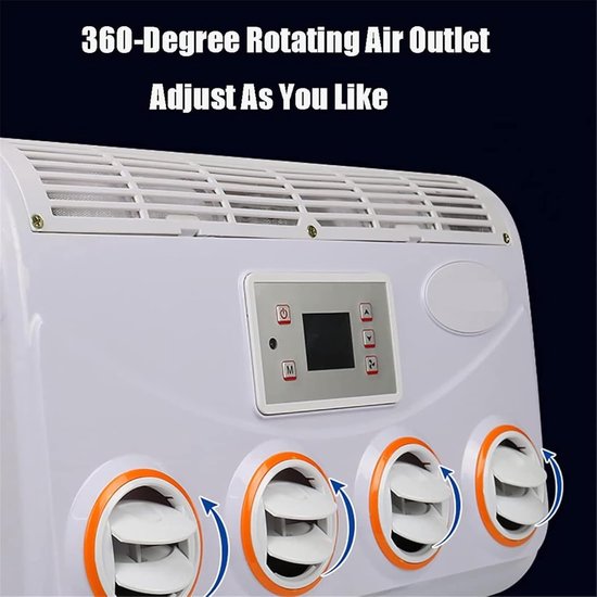 Witte 24V elektrische auto-airco met afstandsbediening voor camper, caravan of motorhome — afbeelding 4