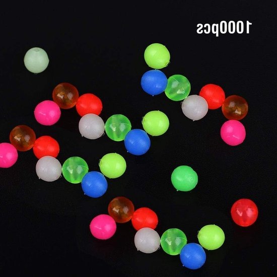 Luminous Plastic Visbollen, 1000 Stuks/Doos Ronde Glow in the Dark Loodjes voor Buitenvisserij en Aasgebruik van Luminous — afbeelding 4