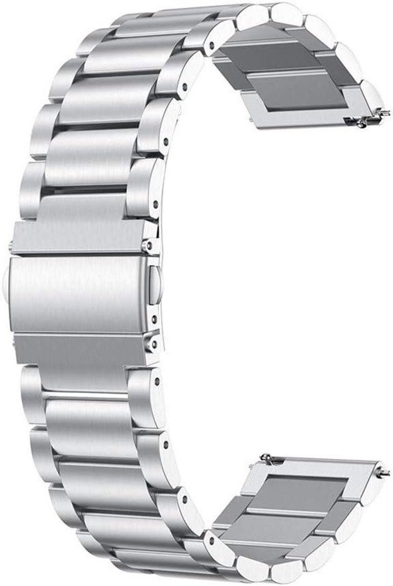Metalen Horlogeband - Reserveband - Smartwatch Gebruik - Roestvrij Staal - 22mm - Zilver