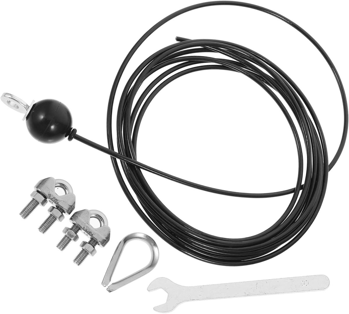 Fitness Pulley Kabel - Vervangingskabel Gym - Kracht Training - Verstelbaar Ontwerp - 530 cm Lengte - Zwart