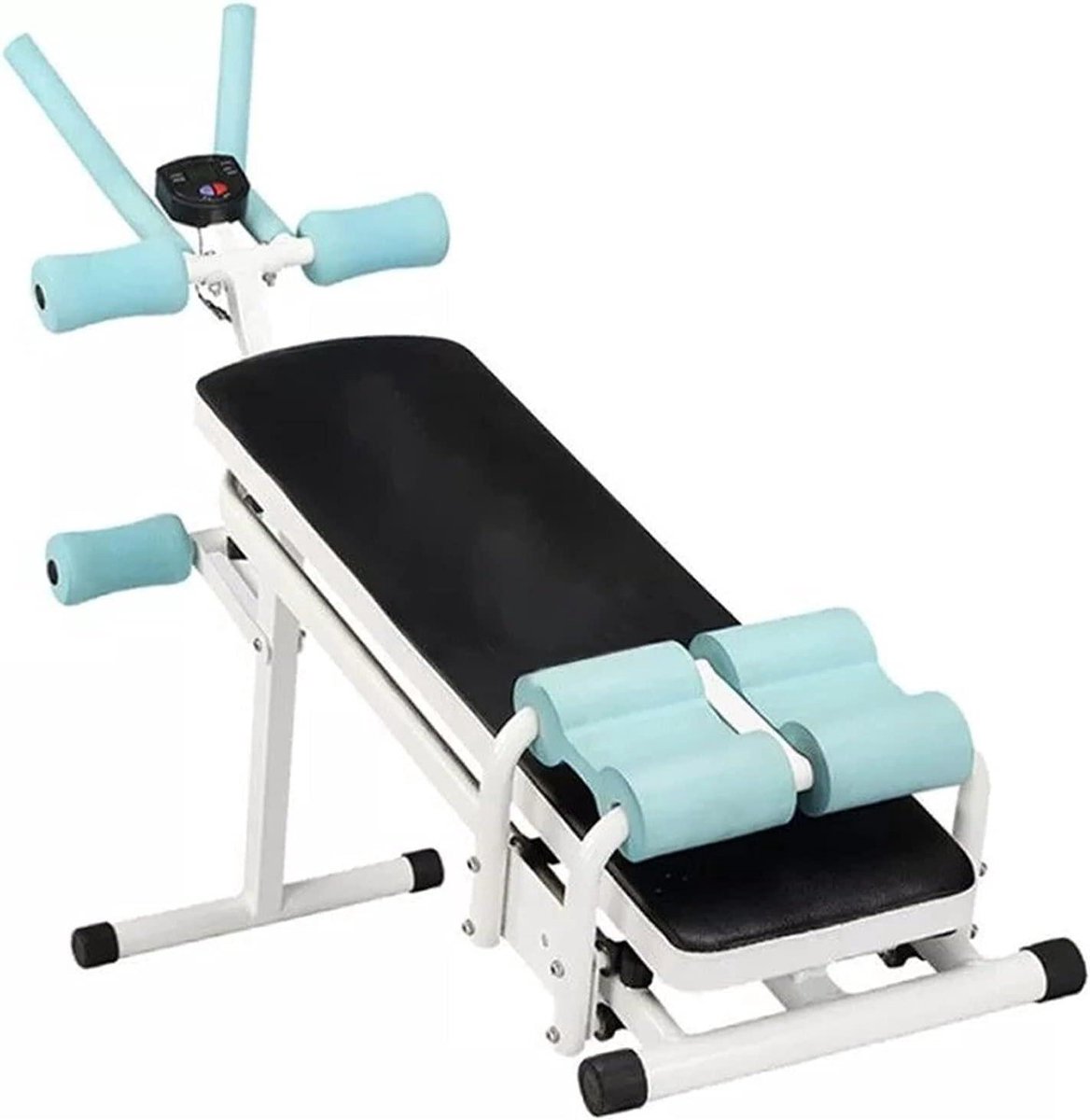 Opvouwbare Trainingsbank - Fitness Plank - Full Body Workout - Verstelbare Hoogte - 145 cm Lengte - Blauw