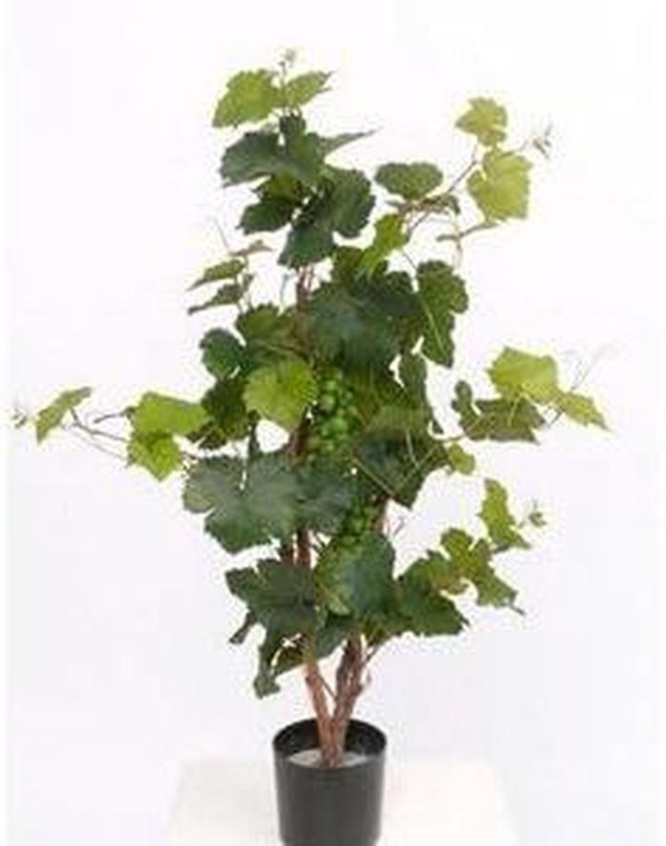 Druivenplant Kunstplant - Wijnstok Decoratie - Interieur Verfraaien - Echte Houten Stammen - 90 cm Hoog - Groen