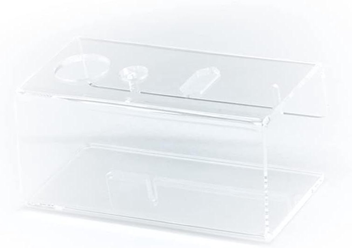 Acryl Standaard - Opbergrek Manicure Pedicure - Apparaten Opbergen - Wandmontage Mogelijk - 17.8 x 11.4 x 9.7 cm - Transparant