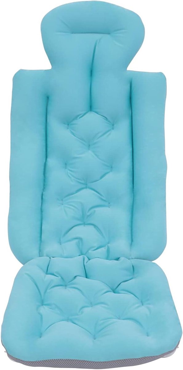 Badmat Badkussen - Badekussen Matras - Ontspannen in bad - Met zuignappen - 113 x 40 cm - Blauw