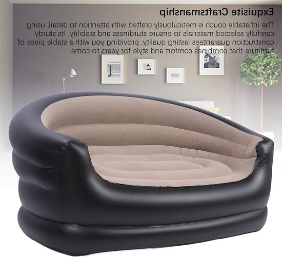 Inflatable Sofa, Folding Inflatable Sofa, Two Seater Chair for Adults, Comfortable Portable Air Sofa with 2 Repair Patches for Living Room, Courtyard, Camping van MOTEMBER — afbeelding 4