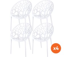 Set van 4 - Siesta Crystal stapelbare tuinstoelen - Wit