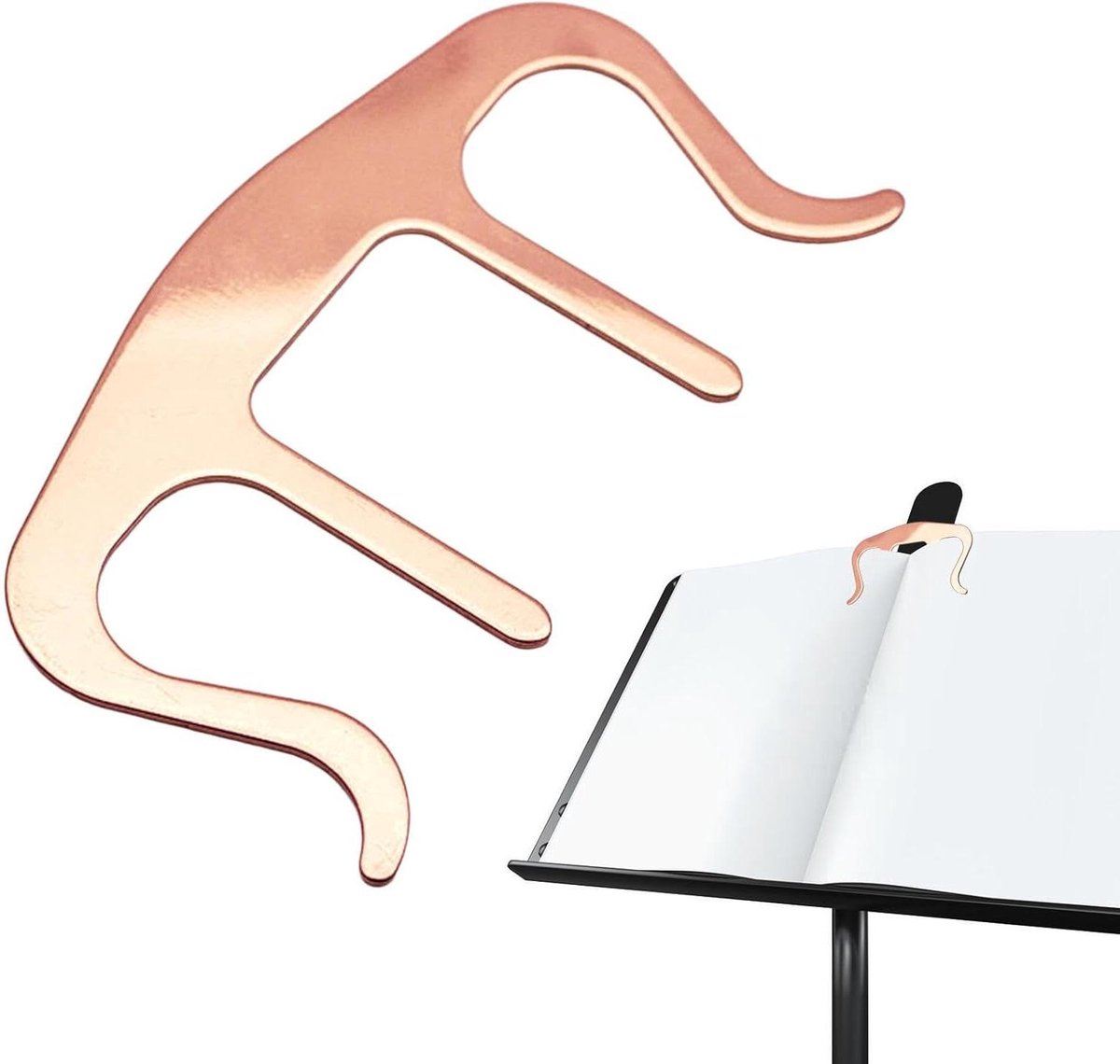 Muziekboek Houder - Bladmuziek Clip - Muziek Spelen - Roestvrij Legering - 12x6x1 cm - Brons