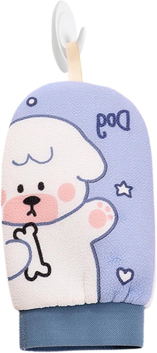 Scrub handschoenen - Douche washand - Huid reinigen - Dubbele functie - 23 x 14 cm - Blauw