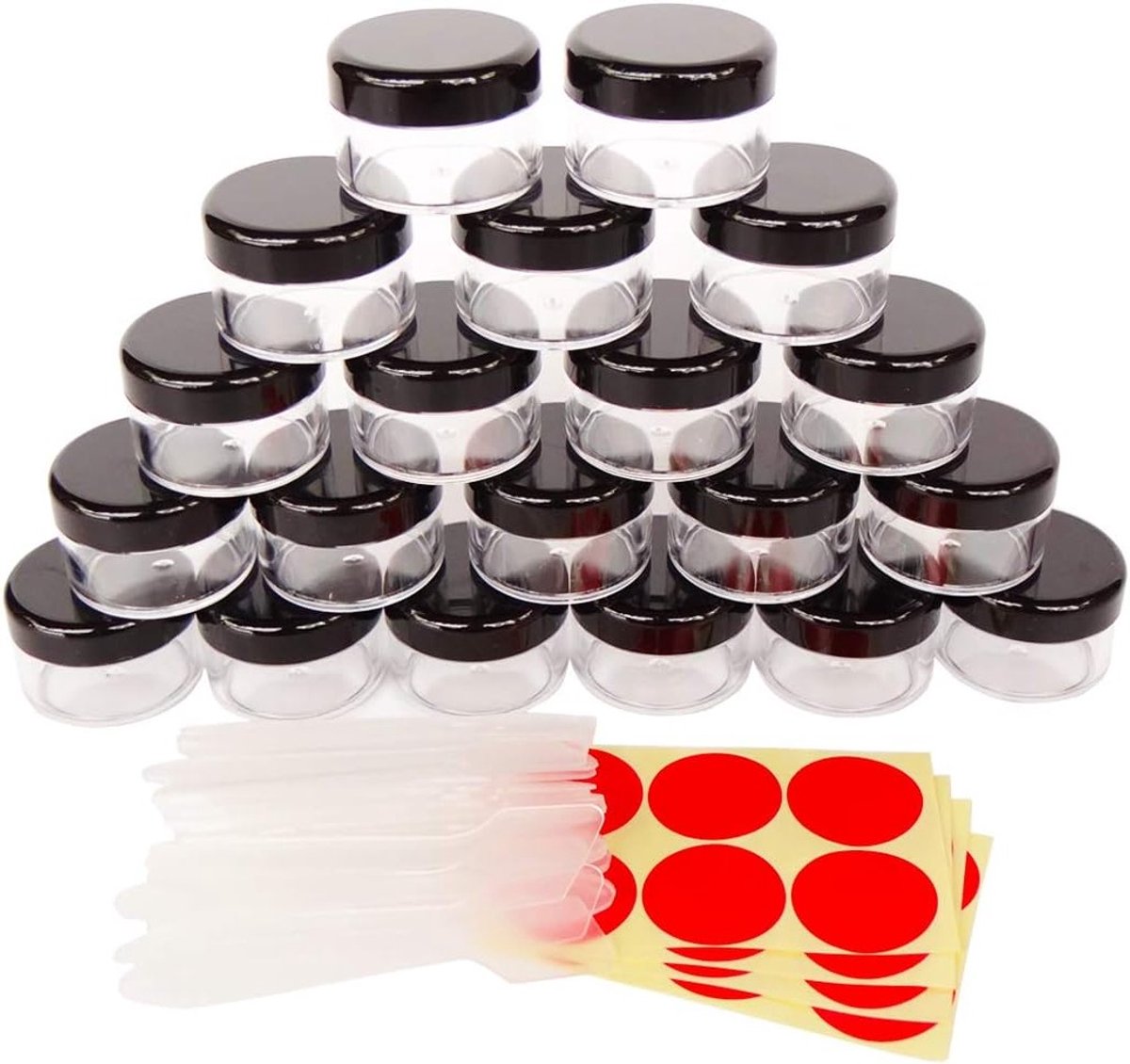 Set van 20 lege 15ml sample potjes voor cosmetica, ideaal voor make-up, nagellak en sieradenopslag