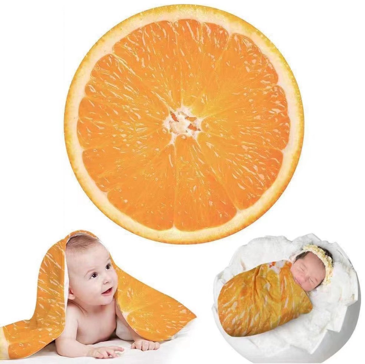 Dailygoody - Solidchoice - Dailygoody - Mandarijn Deken - Dubbelzijdige Deken - Creatief Voedselpatroon - Oranje - Ideaal voor Slaapkamer en Bank - Geschikt voor Alle Seizoenen ...
