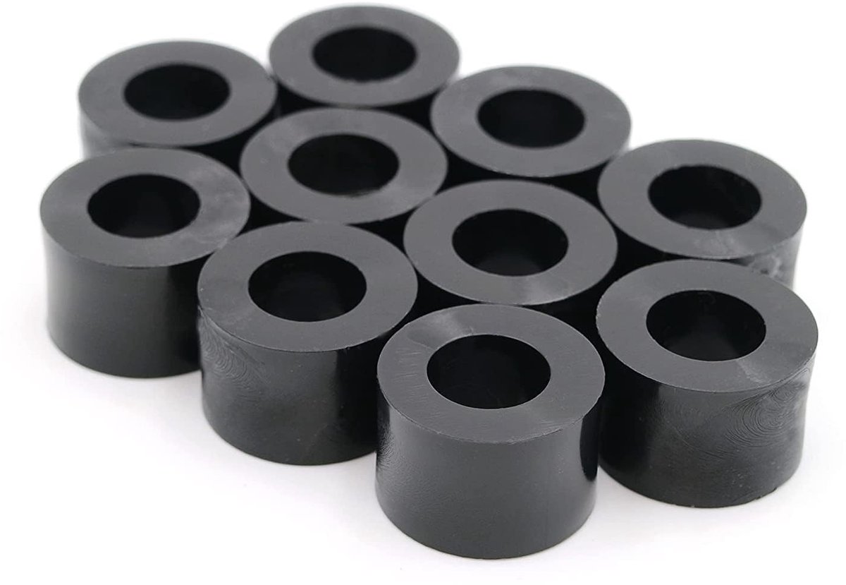 Dailygoody - Afstandshulzen - Sluitringen - Ideaal voor afstanden tussen onderdelen - Zwart - HD-polyethyleen - 10 stuks - Geschikt voor M8 - 15 mm