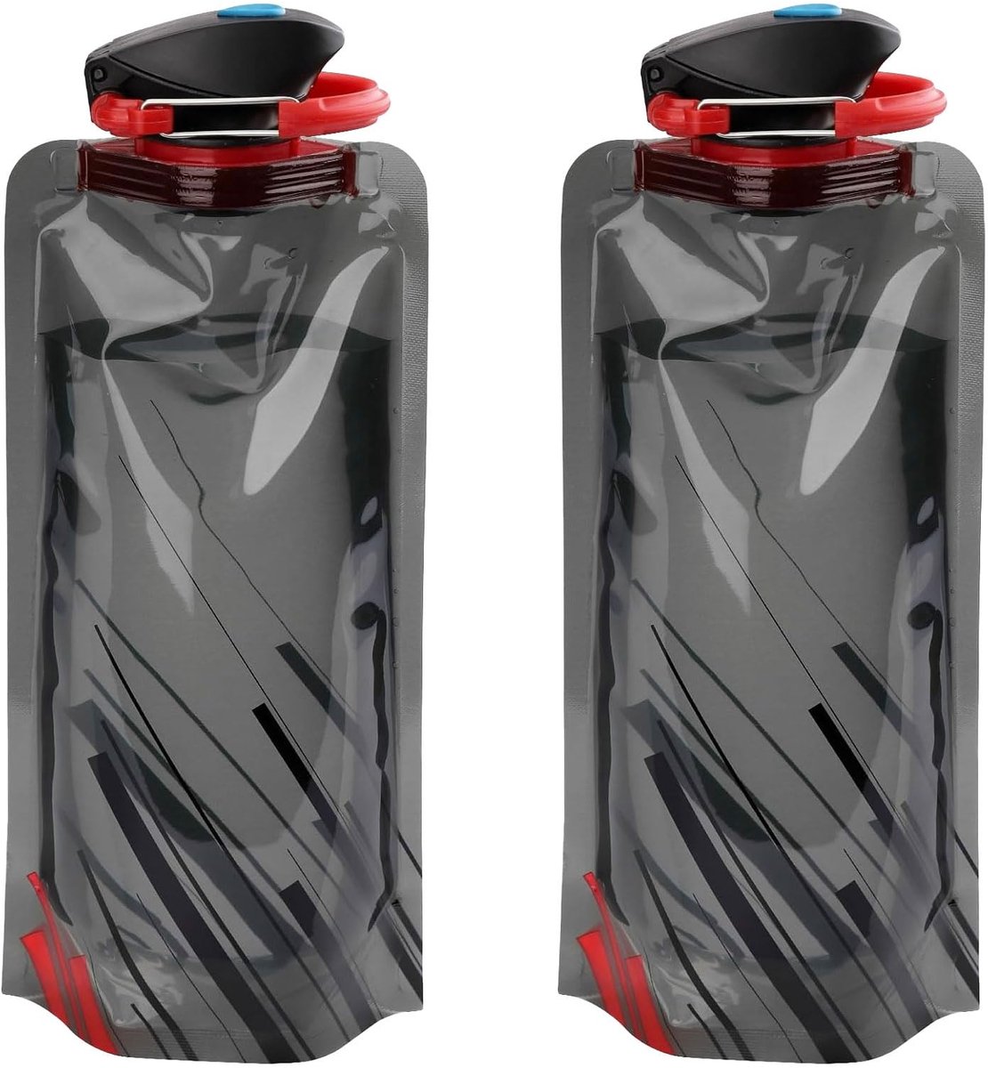 Dailygoody - Vouwbare Drinkfles - 700 ml - Duurzaam en Herbruikbaar - Zwart - Perfect voor Festivals en Hiking - Set van 2