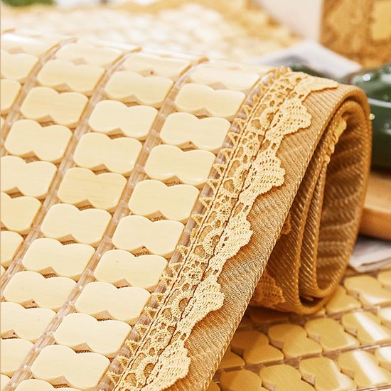Zomer Slaapmat - Bamboe Mat Bed - Koel Slapen - Natuurlijk Bamboe Materiaal - 70x150cm - Geel — afbeelding 3
