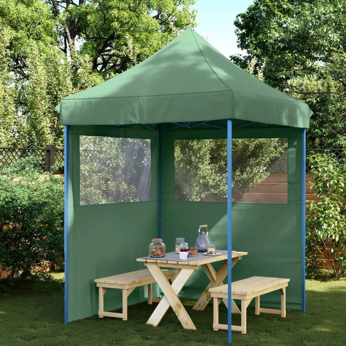 Partytent Opvouwbaar - Tuinpaviljoen Tent - Buitenfeesten Organiseren - Pop-up Snel Opzetten - 200 x 200 cm