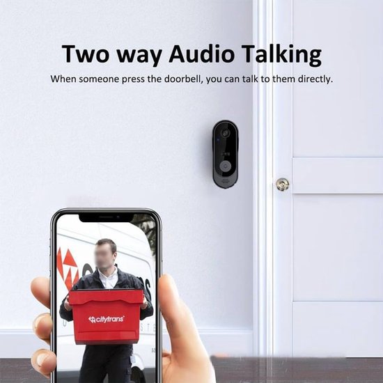 Draadloze Video Deurbel - 1080p Camera Twee-weg Talk voor smart Visual voor Tuya WiFi Remote Home Monitoring voor nacht — afbeelding 3