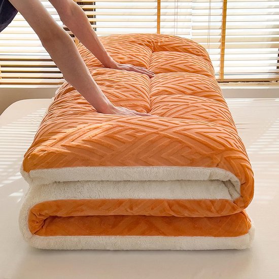 Japanse Futon Matras - Vloermatras Opvouwbaar - Comfortabel Slapen - Ergonomisch Ontwerp - Full Size - Roze — afbeelding 4