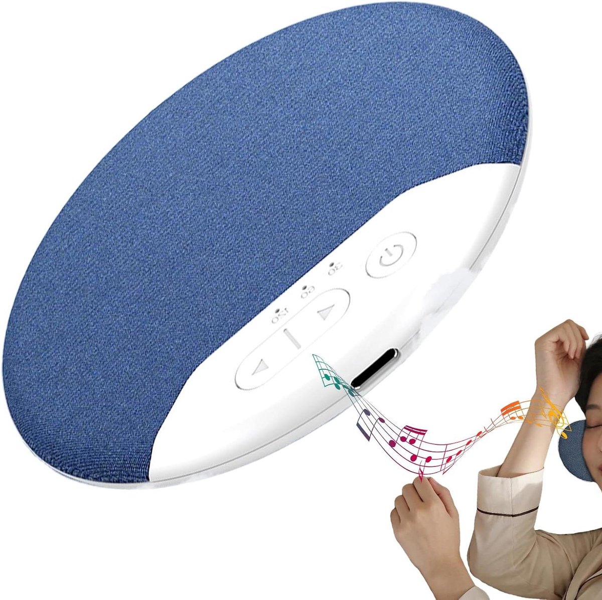 Slaapkussen Speaker - Nachtkastje Geluid - Ontspannen Slapen - Witte Ruis Geluiden - 2.5 x 12.5 x 2.5 cm - Wit