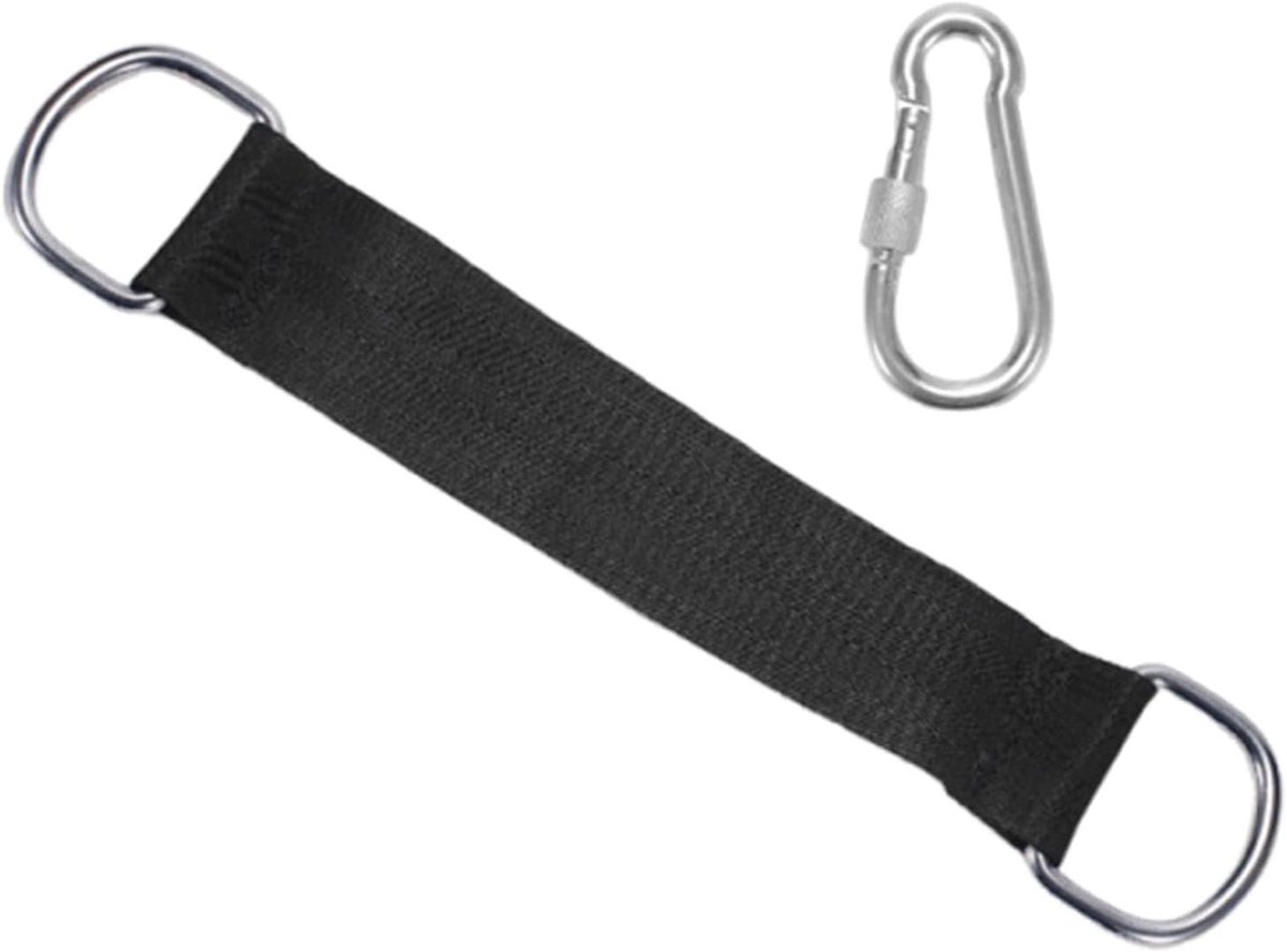 Boomhangmat Strap - Boom Riemen Hangmat - Buiten Ontspannen - Versterkt Nylon - 33.5 cm Lengte - Zwart
