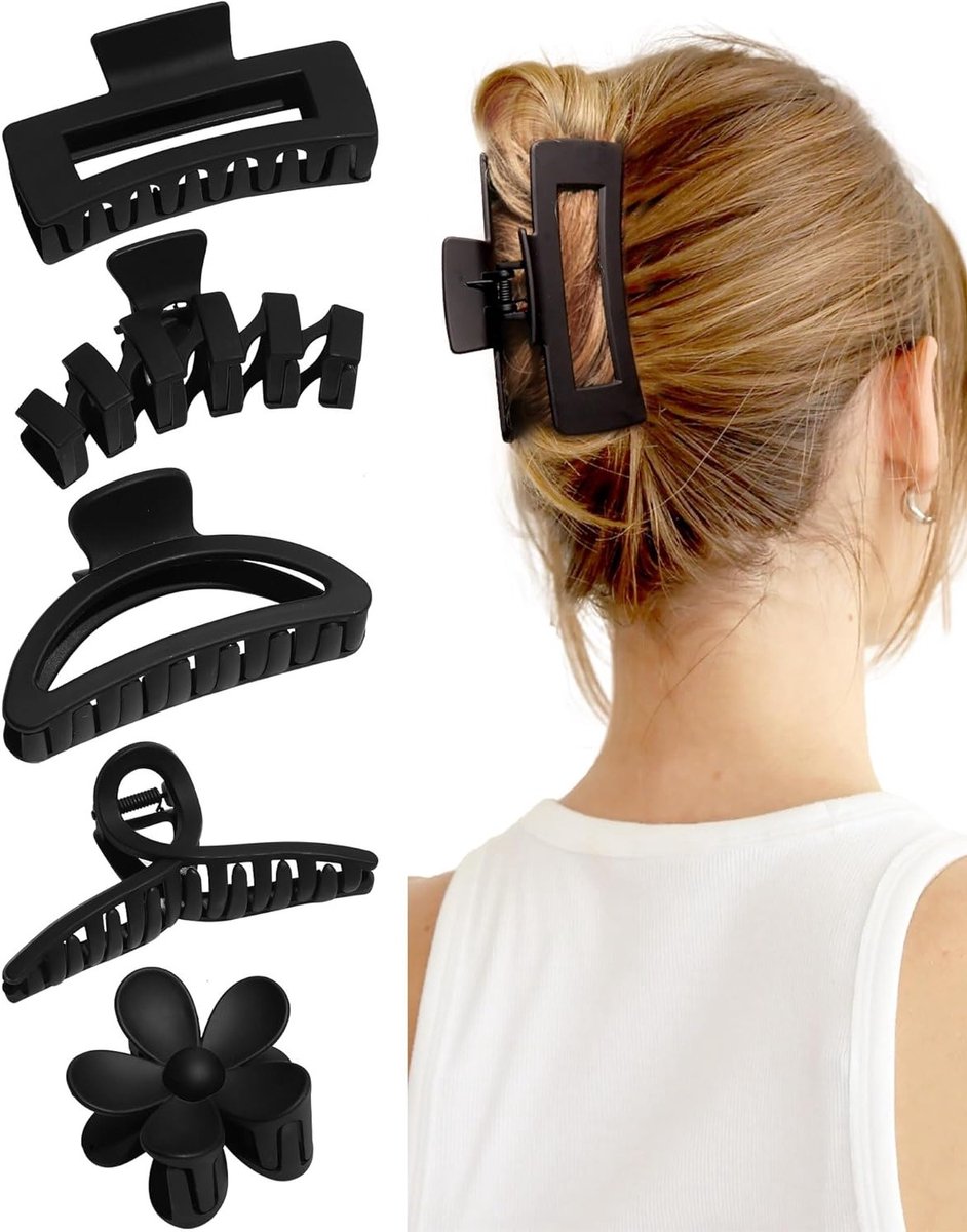 Set van 5 grote haarspelden voor dik haar - Perfect voor styling en dagelijkse gebruik