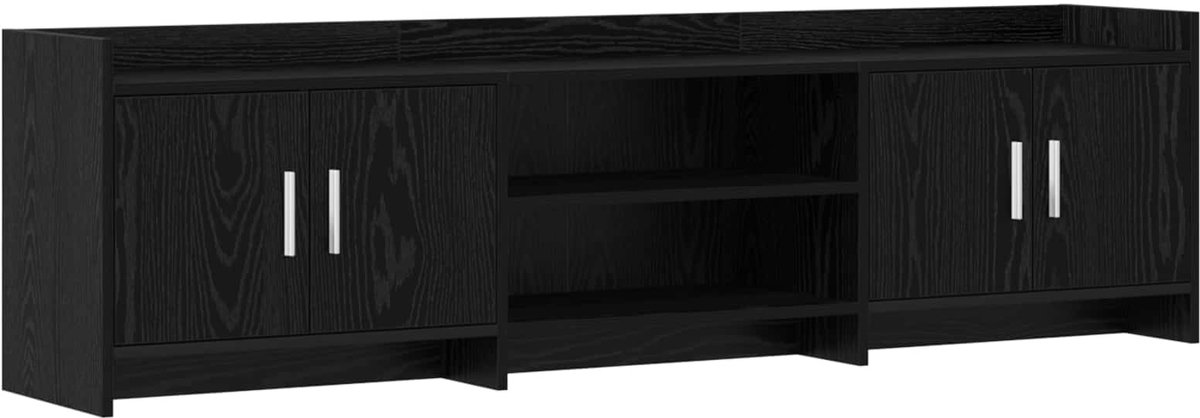 vidaXL - TV - Kast - 168 - x - 33 - x - 47 - cm - Zwart - eiken - Bewerkt - hout