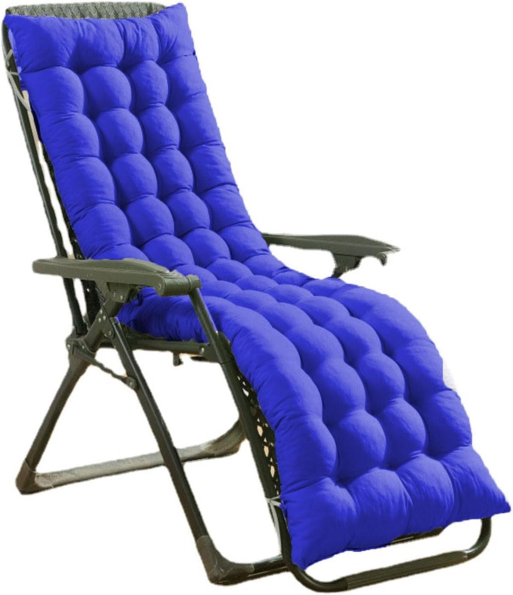 Tuinstoelkussen - Loungestoelkussen Zitkussen - Ontspannen Buiten - Met Antislipbanden - 60 x 40 cm - Blauw