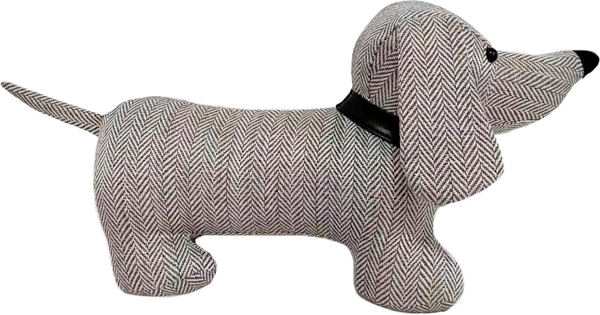 Deurstopper Tochtstopper - Vloerstopper Deurmat - Tocht Buiten Houden - Gevuld Geweven Stof - 0.5 Kilogram - Hond Tweed Beige