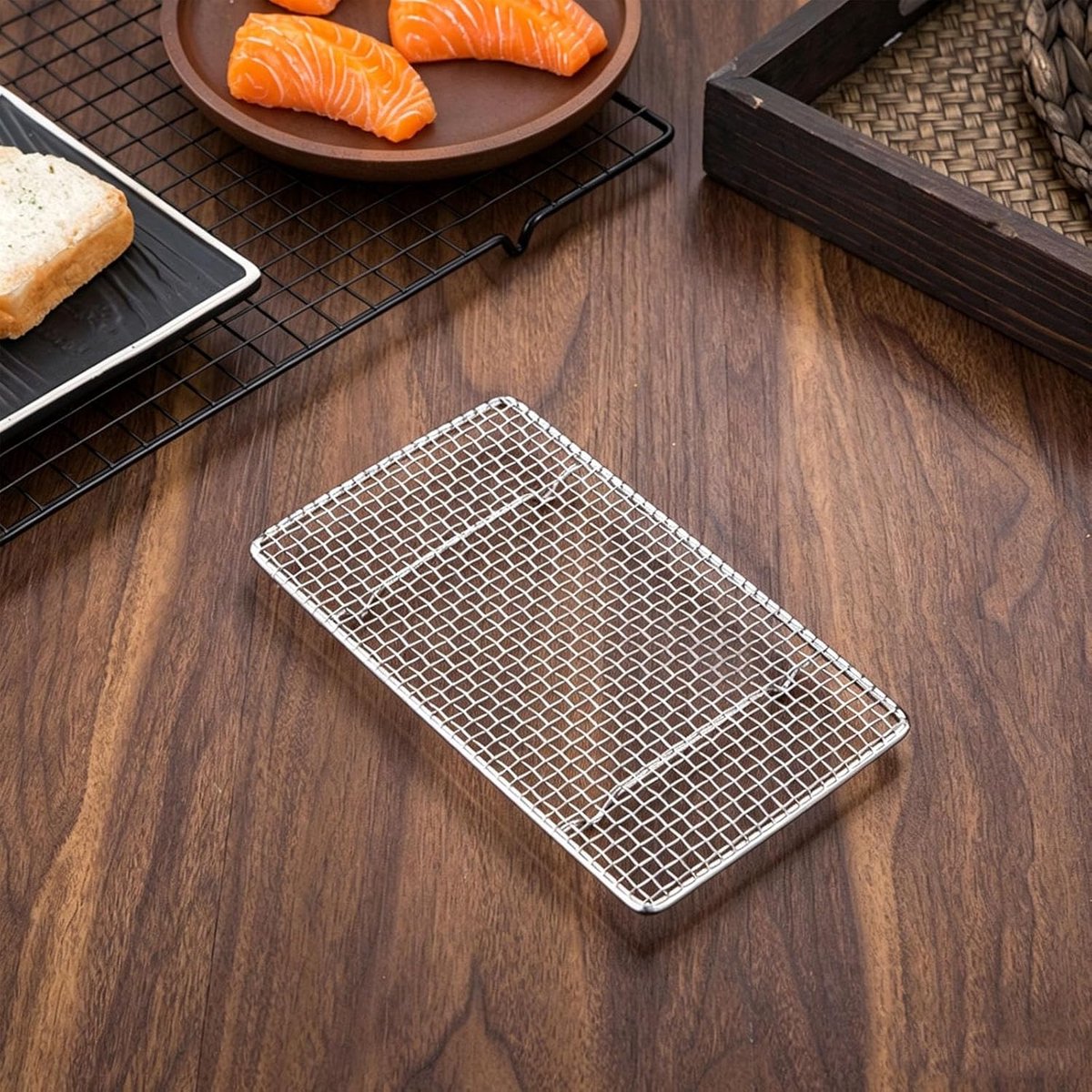 Koekennet Roestvrij Staal - Koelrek Bakken - Frituren en Bakken - Gelijkmatige Warmteverdeling - 16x9.3cm - Zilver