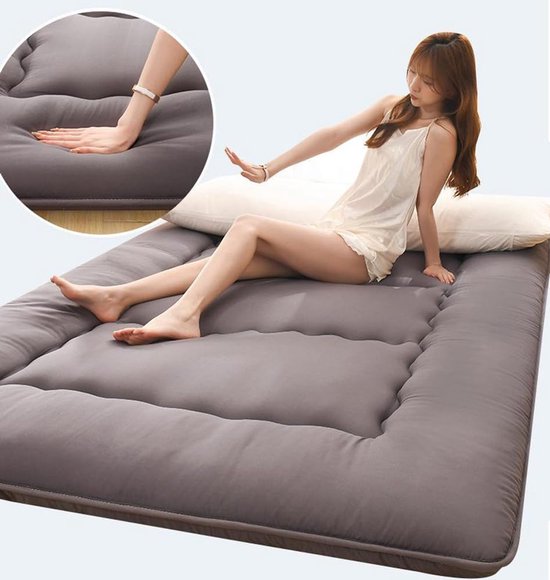 Opvouwbare Tatami Mat - Japanse Futon Vloermat - Ruimtebesparend Slapen - Ademend Katoen & Polyester - 120x200cm - Niet gespecificeerd — afbeelding 4