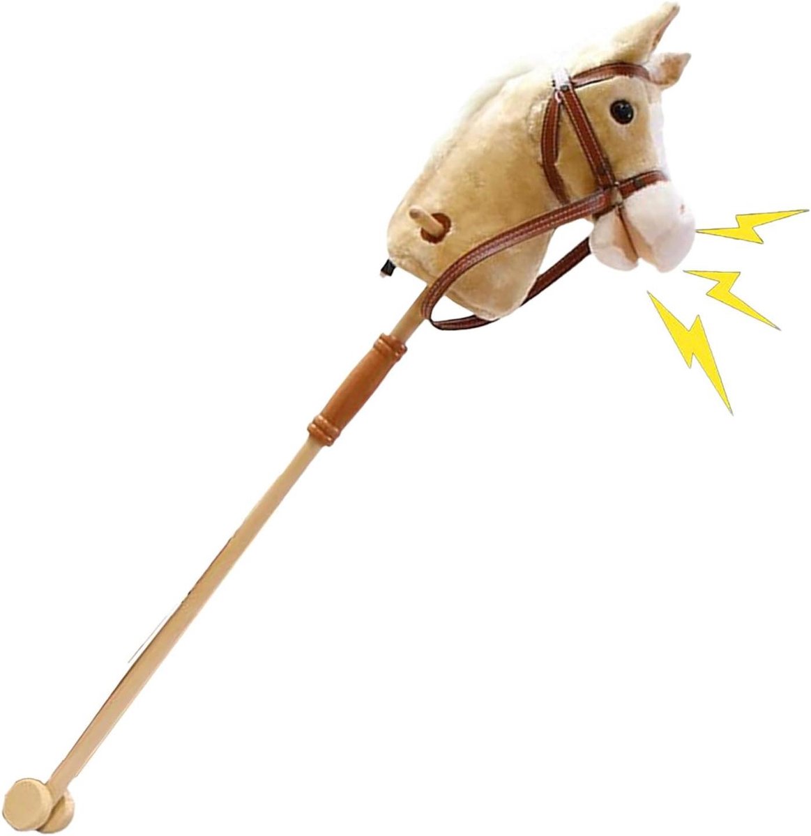 Stokpaard met Geluid - Knuffelpaard Speelgoedpaard - Rollenspel Stimuleren - Aanraakzachte Textuur - 100 cm - Niet gespecificeerd