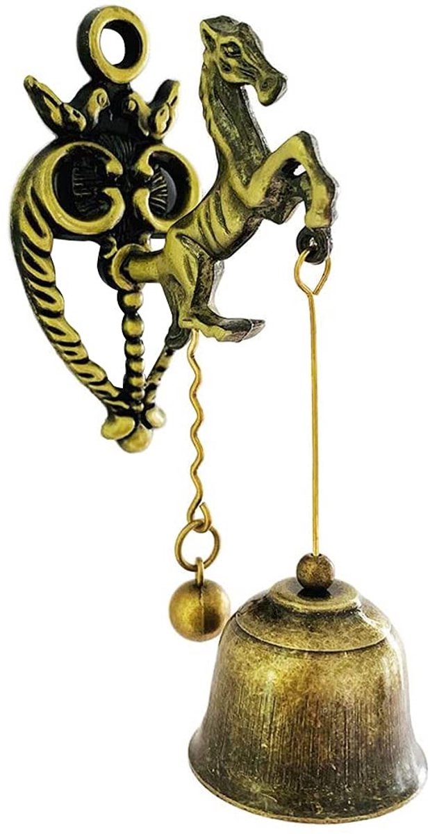 Dailygoody - Vintage metalen deurbel - Retro wanddecoratie - Geluid bij openen en sluiten - Indoor outdoor gebruik - Magnetische windklok - Perfect vo