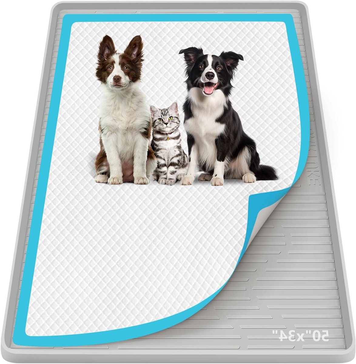 Urineopvangmat voor honden, 127 x 86 cm, lekvrije trainingsmat met hoge rand, ideaal voor zindelijkheidstraining en bescherming van de vloer