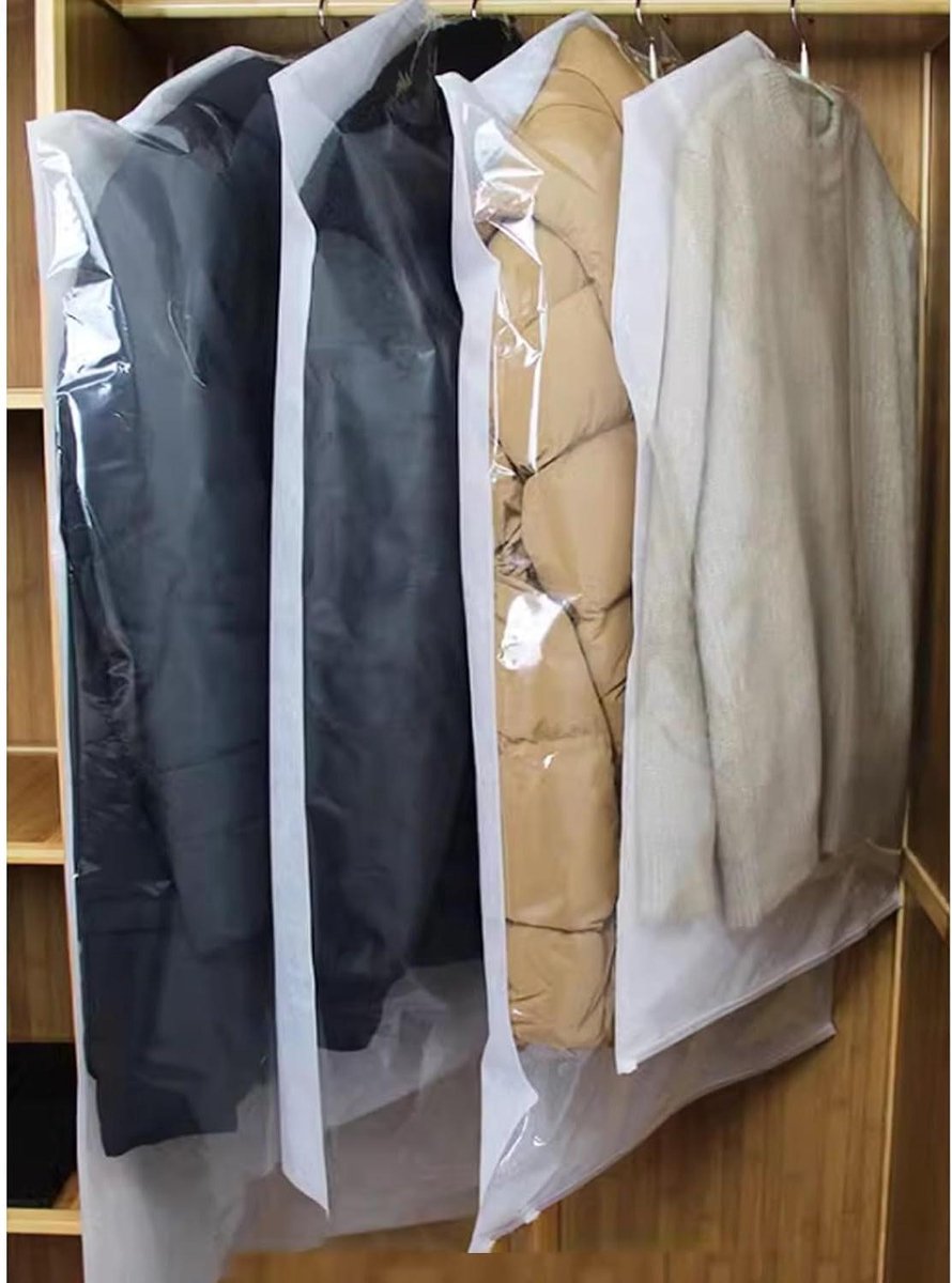 Kledinghoezen - Pakhoezen Garderobe - Kleding Beschermen - Ademend Stofvrij Ontwerp - 60 x 100 cm - Wit