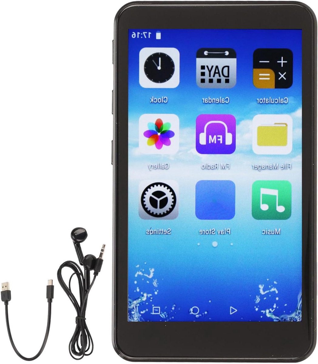 Mp3-speler met Wifi - Hifi Mp4-speler Touchscreen - Muziek en Video Afspelen - IPS Scherm Ruisonderdrukking - 16 GB - Zwart