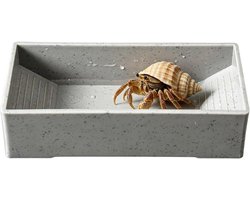 Reptielen Waterschaal - Voerbak Schildpad - Reptielen Verzorgen - Antislip Treden - 165x45x8cm - Grijs