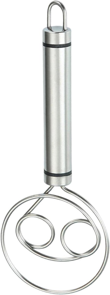Zuurdesem Deeggarde - Broodmixer Handgarde - Beslag Mengen - Drielus Ontwerp - 19 cm - Zilverkleurig