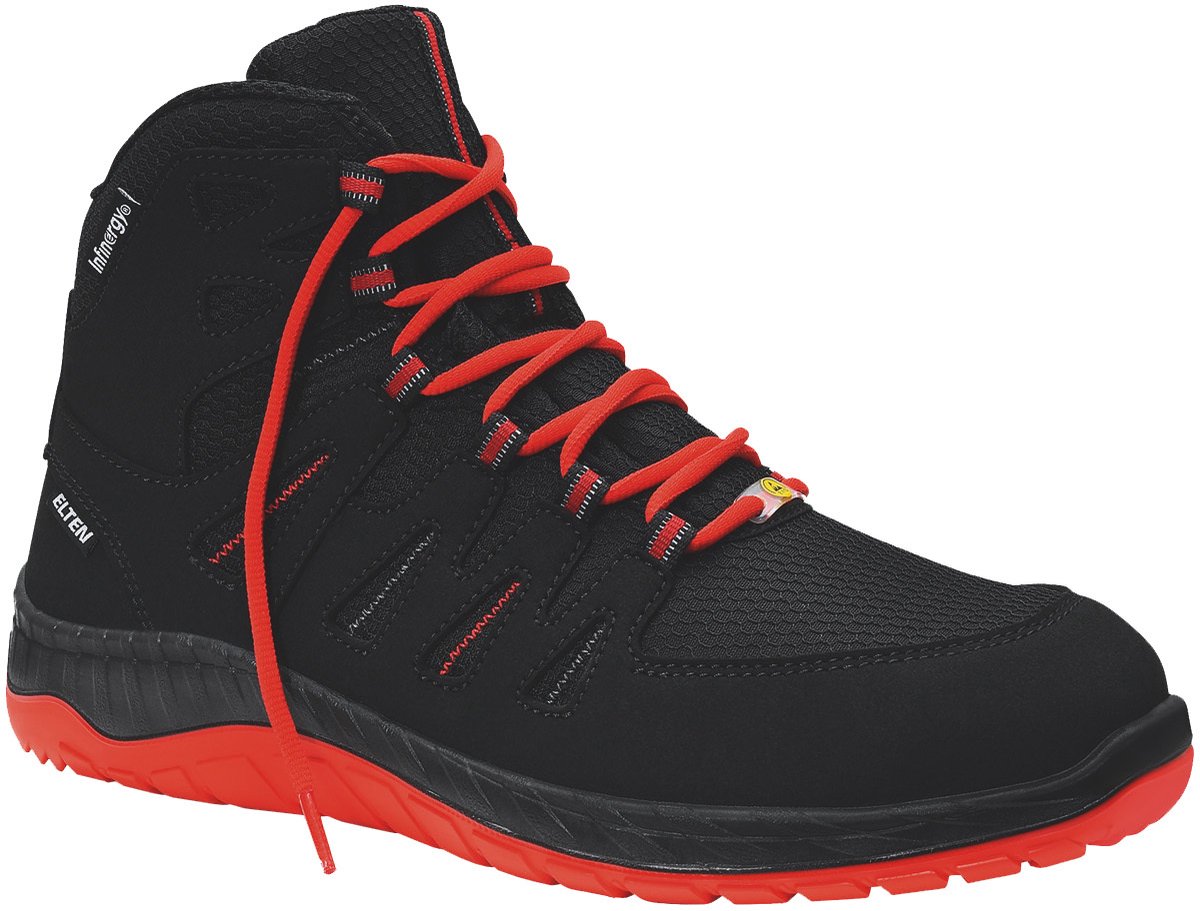 ELTEN Werkschoenen - MADDOX black-red Mid ESD S3 - Unisex