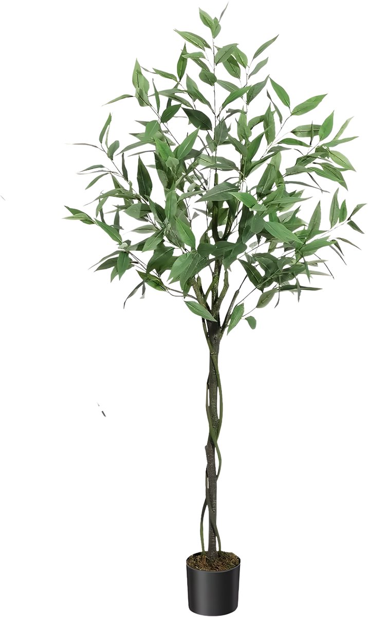 Kunstmatige Eucalyptusboom 150 cm - Grote Nepplant in Pot - Voor Binnen & Buiten - Groen