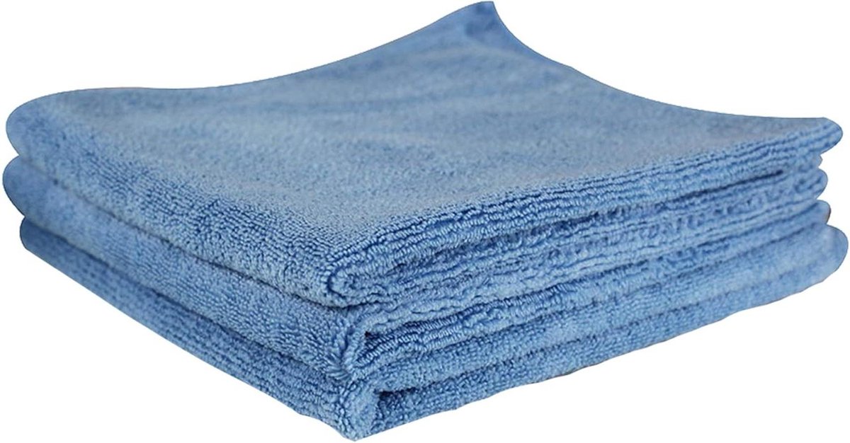Microvezeldoeken - Poetsdoeken - Auto Reinigen - Korte Pool - 40x40 cm - Blauw