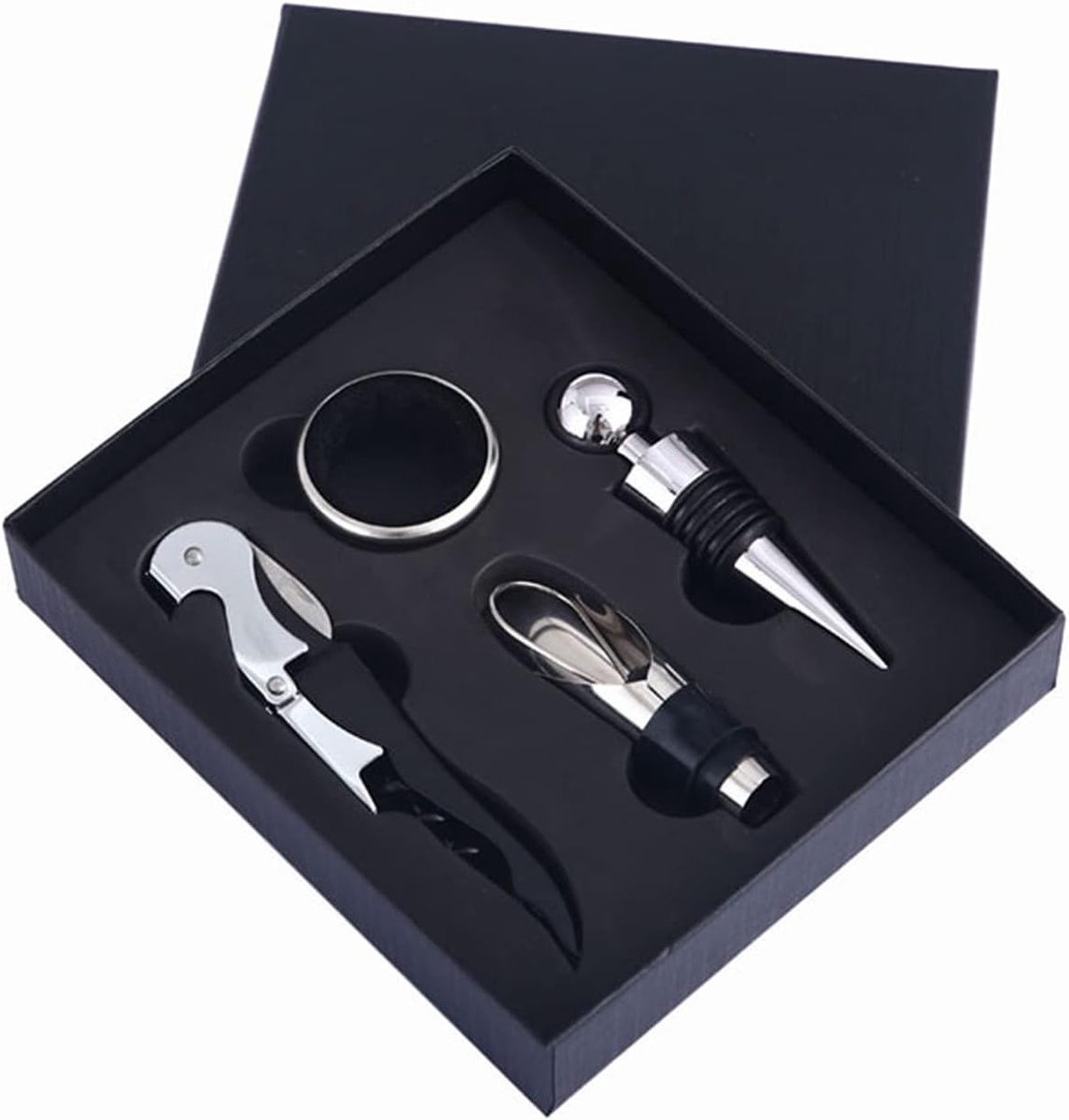 Accessoire Set voor Handmatige Wijnopener - Sommelier Set met Flesopener, Wijnstopper en Accessoires voor Rode Wijn en Bier