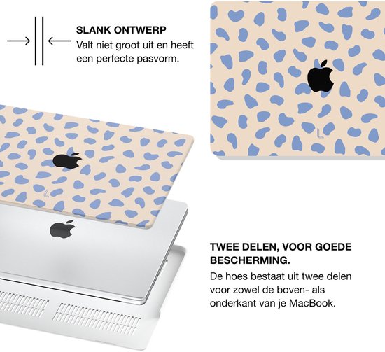 Lunso Geschikt voor MacBook Pro 14 inch (2021-2026) cover hoes - case - Azure Pebble