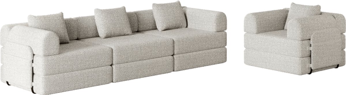 2-in-1 Chenille Sofa Bed – Slaapbank – Couch – Bank – Modulair – Met Opbergruimte In Armle
